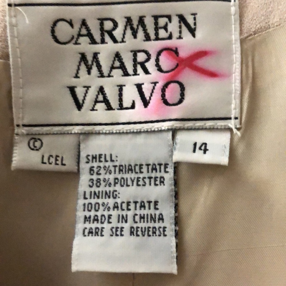 Carmen Marc Valvo Beige Beaded/ Embroidered Sheath Dress-Sz 14 NWT - Picture 8 of 10